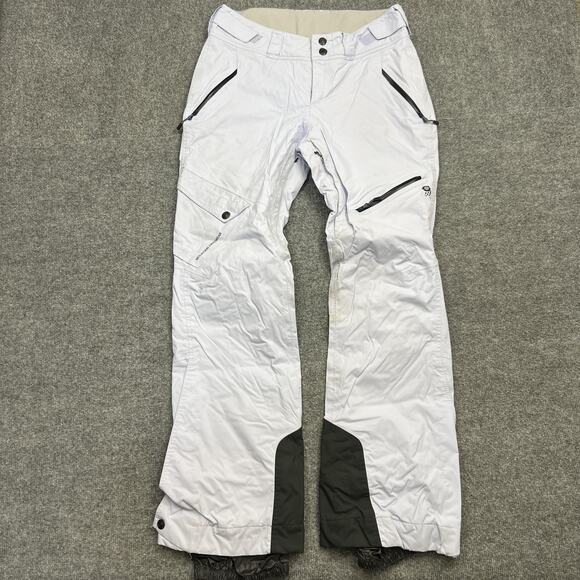 Mountain Hardwear Snow Pants Women M/L White RECCO Insulated Ski Water Resistant - Picture 1 of 16